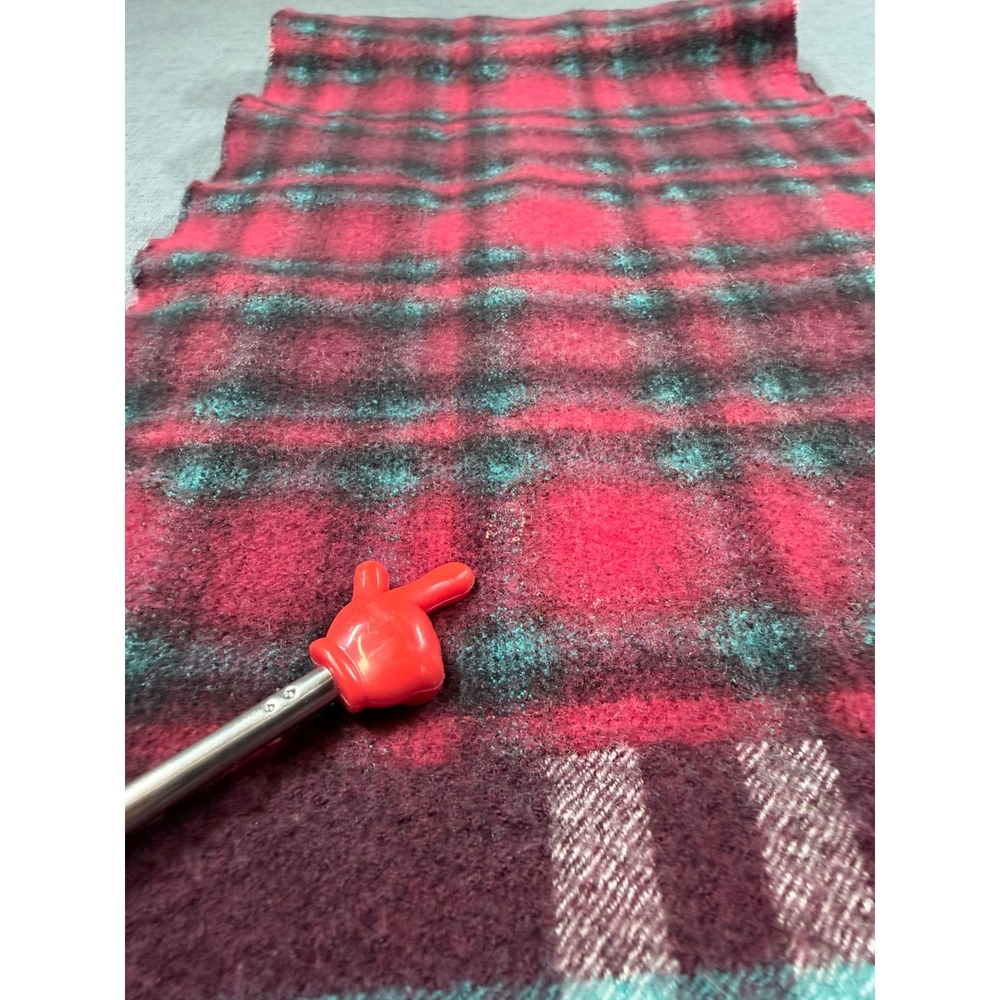Burberry Merino Wool Scarf Burgundy Red Plaid Check Made in Italy 168x30cm - Picture 7 of 9